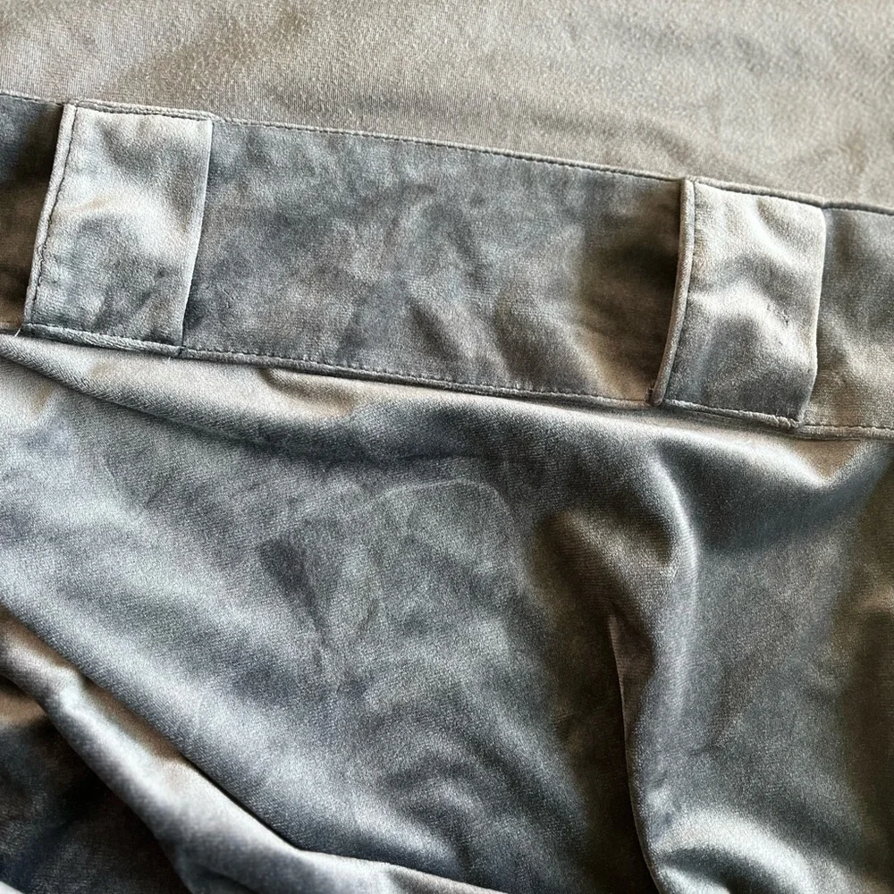 Set of 4 dark gray luxury velvet curtains 49x92.5in EUC